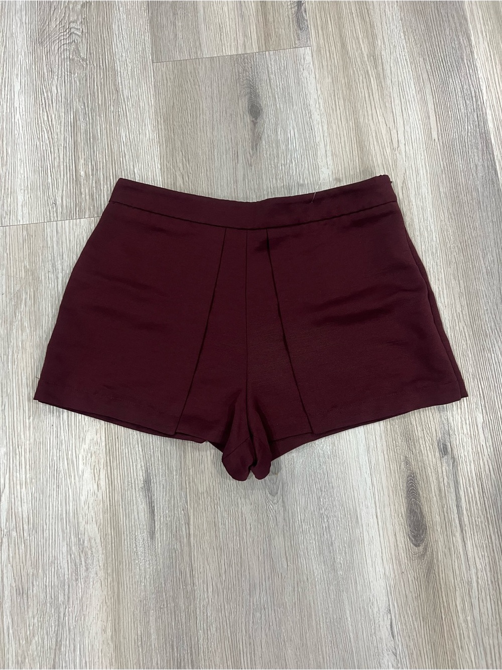 Forever 21 Burgundy High-Waist Dress Shorts